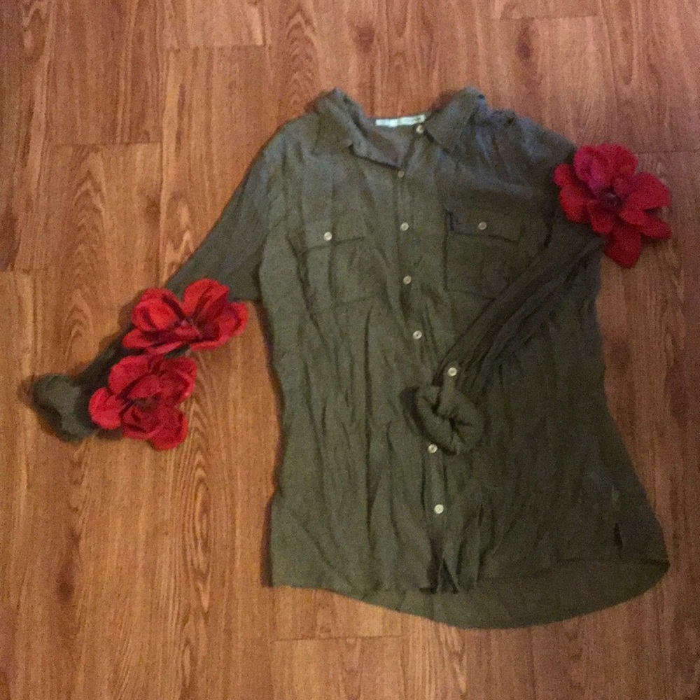 Olive green long sleeve shirt